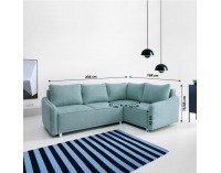 Rohová sedačka s rozkladom a úložným priestorom Lena P - mentolová