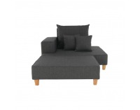 Leňoška s taburetkou Duran L - sivá