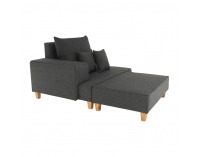 Leňoška s taburetkou Duran L - sivá