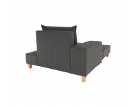 Leňoška s taburetkou Duran L - sivá