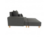 Leňoška s taburetkou Duran L - sivá