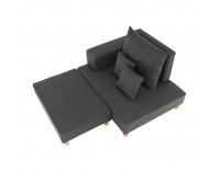 Leňoška s taburetkou Duran L - sivá