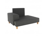 Leňoška s taburetkou Duran L - sivá