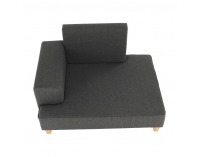 Leňoška s taburetkou Duran L - sivá