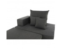 Leňoška s taburetkou Duran L - sivá