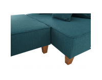 Leňoška s taburetkou Duran L - modrá