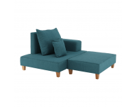 Leňoška s taburetkou Duran P - modrá