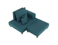 Leňoška s taburetkou Duran P - modrá