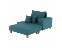 Leňoška s taburetkou Duran P - modrá