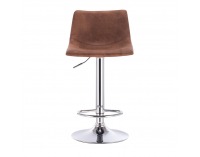Barová stolička Lenox - hnedá / chróm