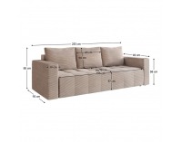 Rozkladacia pohovka s úložným priestorom Leony - béžová (taupe)