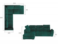 Rohová sedačka s rozkladom a úložným priestorom Leren P - cappuccino / béžová