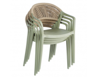 Záhradná stolička Lexton - zelená / béžová