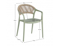 Záhradná stolička Lexton - zelená / béžová