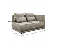 Rozkladacia pohovka s úložným priestorom Liami P - béžovosivá (taupe)