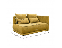 Rozkladacia pohovka s úložným priestorom Liami P - horčicová