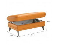 Kožená taburetka s úložným priestorom Libera - Amber M9030