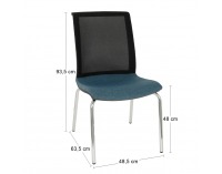 Konferenčná stolička Libon 4L BS - modrá / čierna / chróm