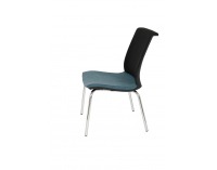 Konferenčná stolička Libon 4L BS - modrá / čierna / chróm