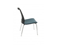 Konferenčná stolička Libon 4L BS - modrá / čierna / chróm