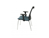 Konferenčná stolička s podrúčkami Libon 4L BS R1 - modrá / čierna / chróm