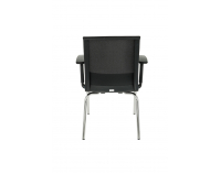 Konferenčná stolička s podrúčkami Libon 4L BS R1 - modrá / čierna / chróm