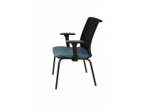 Konferenčná stolička s podrúčkami Libon 4L BS R1 - modrá / čierna