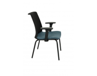 Konferenčná stolička s podrúčkami Libon 4L BS R1 - modrá / čierna