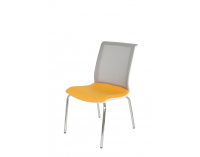 Konferenčná stolička Libon 4L WS - žltá / sivá / biela / chróm
