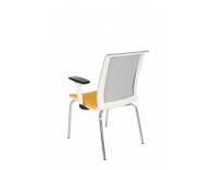 Konferenčná stolička s podrúčkami Libon 4L WS R1 - žltá / sivá / biela / chróm