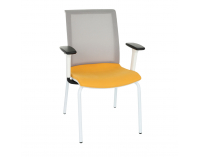 Konferenčná stolička s podrúčkami Libon 4L WS R1 - žltá / sivá / biela