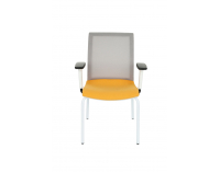 Konferenčná stolička s podrúčkami Libon 4L WS R1 - žltá / sivá / biela