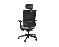 Kancelárska stolička s podrúčkami Libon BS HD - sivá / čierna