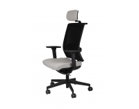Kancelárska stolička s podrúčkami Libon BS HD - sivá / čierna