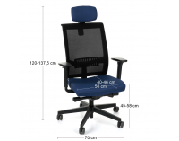 Kancelárska stolička s podrúčkami Libon BS HD - tmavomodrá / čierna