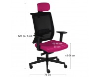 Kancelárska stolička s podrúčkami Libon BS HD - tmavoružová / čierna