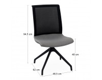 Konferenčná stolička Libon Cross BS - sivá / čierna