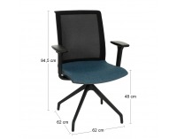 Konferenčná stolička s podrúčkami Libon Cross BS R1 - modrá / čierna