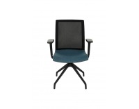 Konferenčná stolička s podrúčkami Libon Cross BS R1 - modrá / čierna
