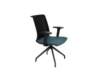 Konferenčná stolička s podrúčkami Libon Cross BS R1 - modrá / čierna