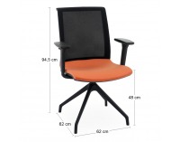 Konferenčná stolička s podrúčkami Libon Cross BS R1 - oranžová / čierna