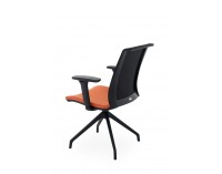 Konferenčná stolička s podrúčkami Libon Cross BS R1 - oranžová / čierna