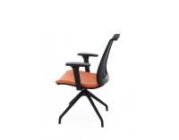 Konferenčná stolička s podrúčkami Libon Cross BS R1 - oranžová / čierna