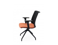 Konferenčná stolička s podrúčkami Libon Cross BS R1 - oranžová / čierna