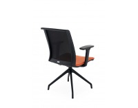 Konferenčná stolička s podrúčkami Libon Cross BS R1 - oranžová / čierna