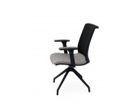Konferenčná stolička s podrúčkami Libon Cross BS R1 - sivá / čierna