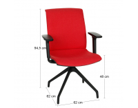 Konferenčná stolička s podrúčkami Libon Cross BT R1 - červená / čierna