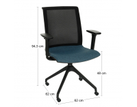 Konferenčná stolička s podrúčkami Libon Cross Roll BS R1 - modrá / čierna