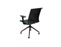 Konferenčná stolička s podrúčkami Libon Cross Roll BS R1 - modrá / čierna