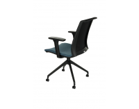Konferenčná stolička s podrúčkami Libon Cross Roll BS R1 - modrá / čierna